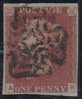 GRAN BRETAGNA    1841   1p RED USED SUPERB STAMP PLATE 36 CANCELLED BLACK MC RARE - Used Stamps