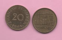 SAARLAND - 20 Franken 1954 - Sonstige & Ohne Zuordnung