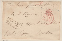 LETTER, FRONT. 11 JUL 1850. FREE. T.P RATE 2. DUNLEE - ...-1840 Prephilately