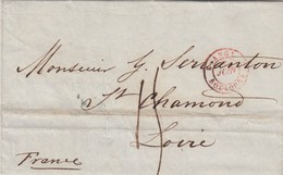 LETTER, 5 2 1846. LONDON TO FRANCE. ENTREE ANGL / BOULOGNE. TAXE PLUME 15 - ...-1840 Precursores