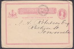 1888. QUEENSLAND AUSTRALIA  ONE PENNY POST CARD VICTORIA. TOOWOOMBA QUEENSLAND DE 26 ... () - JF321606 - Lettres & Documents