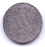 DEUTSCHES REICH 1919: 10 Pfennig, KM 26 - 10 Rentenpfennig & 10 Reichspfennig