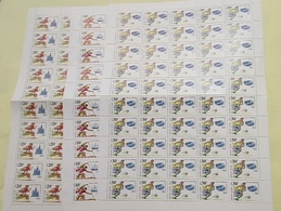 USSR Russia 1991 Sheet Barcelona 1992 Olympic Games Sports Canoe Soccer Football Sailing Ships Stamps MNH Mid Folded - Full Sheets