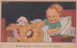 ENFANT CHIEN -  ILLUSTRATEUR GOUGEON - Ne Bouge Pas Kiki On Dira Qu'on A Rien Entendu ! (lot Pat 90/4) - Gougeon