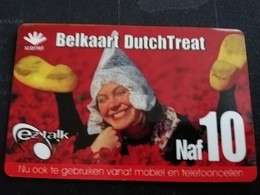 CURACAO NAF 10,- BELKAART DUTCH TREAT  SCARLET    EZ TALK     ** 1021** - Antilles (Netherlands)