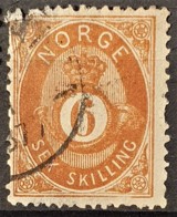 NORWAY 1872/75 - Canceled - Sc# 20 - 6sk - Damage On Upper Left Corner! - Used Stamps