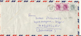 Hong Kong Air Mail Cover Sent To Denmark 16-4-1954 Bended Cover - Covers & Documents