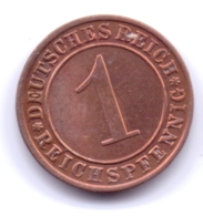 DEUTSCHES REICH 1935 A: 1 Reichspfennig, VF, KM 37 - 1 Reichspfennig