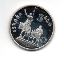 SPANJE 5 ECU 1994 ZILVER PROOF CERVANTES DON QUICHOTTE - Sonstige & Ohne Zuordnung