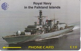 59CFKC TARJETA DE LAS FALKLAND ISLANDS DE UN BARCO DE GUERRA (SHIP) - Falklandeilanden