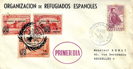 7-5-60  PRIMER DIA  " Organización De Refugiados Espagnoles  " Avec 3 Vignettes - 1951-1960