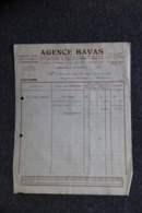 Facture Ancienne - PERPIGNAN, Agence HAVAS ( Voyages). - 1900 – 1949