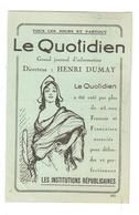 CPA Publicitaire Reçu  Souscription LE QUOTIDIEN Grand Journal D'Information Directeur H.Dumay Illustration République - Philosophy