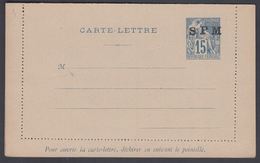 1892. SAINT-PIERRE-MIQUELON. CARTE -LETTRE SPM / 15 C. COLONIES POSTES REP. FRANCAISE... () - JF321814 - Briefe U. Dokumente