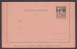 1896. SAINT-PIERRE-MIQUELON. CARTE -LETTRE SPM / 25 C. COLONIES POSTES REP. FRANCAISE... () - JF321820 - Cartas & Documentos
