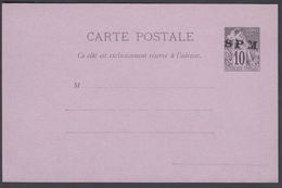 1892. SAINT-PIERRE-MIQUELON. CARTE Postale SPM / 10 C. COLONIES POSTES REP. FRANCAISE... () - JF321858 - Cartas & Documentos