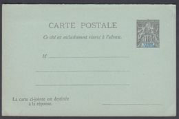 1900. SAINT-PIERRE-MIQUELON. CARTE POSTALE Double Incl. RESPONSE 10 C. + 10 C. Black  () - JF321879 - Cartas & Documentos