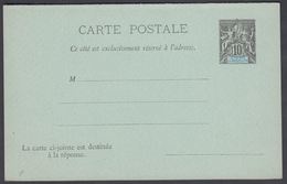 1900. SAINT-PIERRE-MIQUELON. CARTE POSTALE Double Incl. RESPONSE 10 C. + 10 C. Black  () - JF321880 - Cartas & Documentos