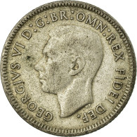 Monnaie, Australie, George VI, Sixpence, 1950, TB+, Argent, KM:45 - Sixpence