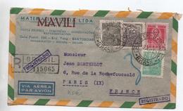 BRESIL / BRASIL - 1947 - ENVELOPPE RECOMMANDEE Pour PARIS - Covers & Documents