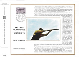 Feuillet Tirage Limité CEF 12 Jeux Olympiques De Munich 72 Le Tir Olympique - Covers & Documents