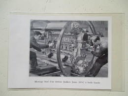 Allemagne - Montage Moteur Junkers Pour Hydravion à Huile Lourde -  Coupure De Presse De 1936 - GPS/Radios