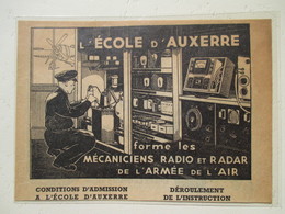 Ecole D'Auxerre - Mécaniciens Radio Et Radar Armée De L'Air  -  Coupure De Presse De 1948 - GPS/Aviazione