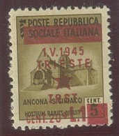 ITALIA - OCC. JUGOSLAVA DI TRIESTE SASS. 1Ce NUOVO - Joegoslavische Bez.: Trieste