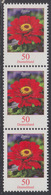 !a! GERMANY 2020 Mi. 3535 MNH Vert.STRIP(3) -coils- - Flowers: Zinnia - Ungebraucht