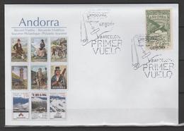 ANDORRA- TAMPON DE ÉPOCA PRIMER VUELO QUE NUNCA LLEGO A REALIZARSE SU UTILIZACION ES ACTUAL EL AÑO 2020 (B).) - Precursors