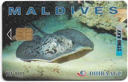 Maldives - Dhiraagu (chip) - Sting Ray - 274MLDGIB - Chip Siemens S35, 100MRf, Used - Maldives