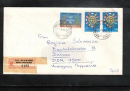 Greece 1989 Interesting Registered Letter - Brieven En Documenten