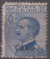 Italia Colonie Egeo Caso 1912 25c. SaN°5 (o) Vedere Scansione - Egeo (Caso)