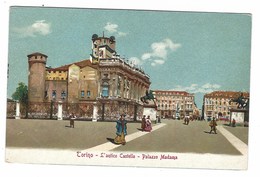 5305 - TORINO L' ANTICO CASTELLO PALAZZO MADAMA ANIMATA DISEGNATA 1920 CIRCA - Palazzo Madama