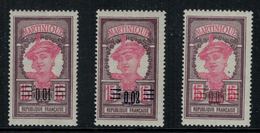 France // Martinique // 1922-1925 // Types De 1908 MH*    Y&T 86-88 - Ungebraucht