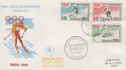 Enveloppe  FDC  1er  Jour   TOGO   Jeux  Olympiques    SQUAW   VALLEY   1960 - Inverno1960: Squaw Valley