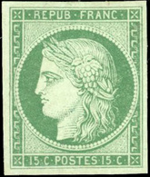 (*) 15c. Vert. Fraicheur Postale. TB. - 1849-1850 Ceres