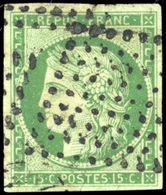 O 15c. Vert. Obl. Petits Points. TB. - 1849-1850 Ceres