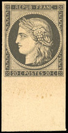 ** 20c. Noir. Réimpression. Bas De Feuille. SUP. - 1849-1850 Ceres