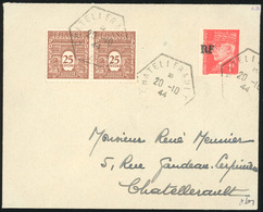 O CHATELLERAULT. 1F. Rouge Obl. S/lettre Locale Frappée Du CàD De CHATELLERAULT Du 20 Octobre 1944. TB. - Befreiung