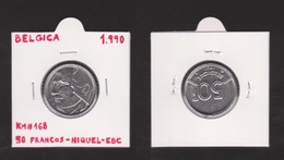 BELGICA  50 FRANCOS  1.990   NIQUEL  KM# 168  EBC  / XF    DL-12.414 - 50 Francs