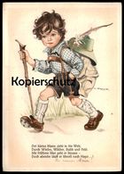 ALTE POSTKARTE DER KLEINE MANN ZIEHT IN DIE WELT 1941 WANDERER SIGN. HILLA PEYK Child Enfant Cpa Postcard Ansichtskarte - Peyk, Hilla