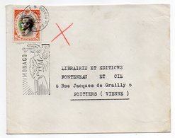 Monaco -- 1964-- Lettre De Monte-Carlo Pour Poitiers (France)--timbre...cachet Flamme Rocher De Monaco ......à Saisir - Brieven En Documenten