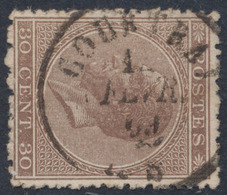 émission 1865 - N°19 Obl Double Cercle Partielle "Courtray"  / Aminci - 1865-1866 Profile Left