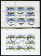 DINAMARCA / DENMARK (2006) -  Lote Hojas Usadas / Lot Used Sheetlets, Sheets / Feuilles Oblitérées -Historical Airplanes - Gebraucht