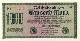 GERMANY-  1000 MARK 1922  P-76g  CIRC.aunc++   Filigran -Wellen  Serie  Nc 711743 - 1.000 Mark