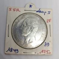 Belgique: Léopold I: 5 Francs 1849 (tête Nue) - VF - 5 Francs