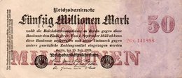 GERMANY - 50 MILLIONEN MARK 1923  -  Wor:P-98.2, Ros:R-97b -  AUNC  UNIFACE  SERIE 26n 141898 - 50 Millionen Mark
