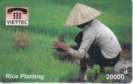 TARJETA DE VIETNAM DE UNA PERSONA PLANTANDO ARROZ (VIETTEL) - Vietnam