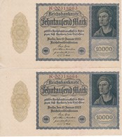 PAREJA CORRELATIVA DE ALEMANIA DE 10000 MARK DEL AÑO 1922 EN CALIDAD EBC (XF) (BANKNOTE) - 10000 Mark